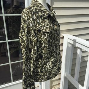 Jones New York Green & Black Jean Jacket XL